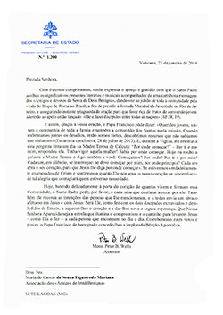 Carta do Vaticano à Amaiben