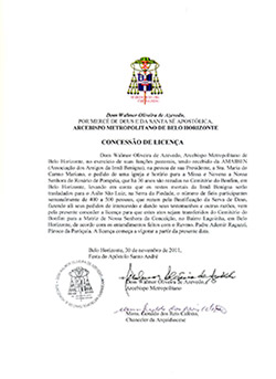 Decreto de Transferência da Novena para o Santuário Nossa Senhora da Conceição dos Pobres